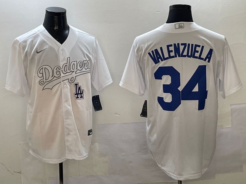 Men Los Angeles Dodgers #34 Valenzuela White Fashion Edition Game 2025 Nike MLB Jersey style 11->new york yankees->MLB Jersey
